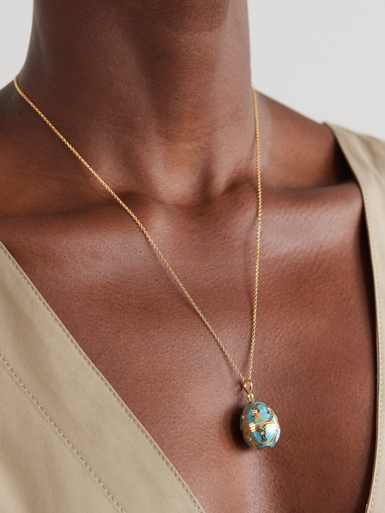 Fabergé Heritage 18-karat Gold, Diamond And Enamel Necklace In Gold