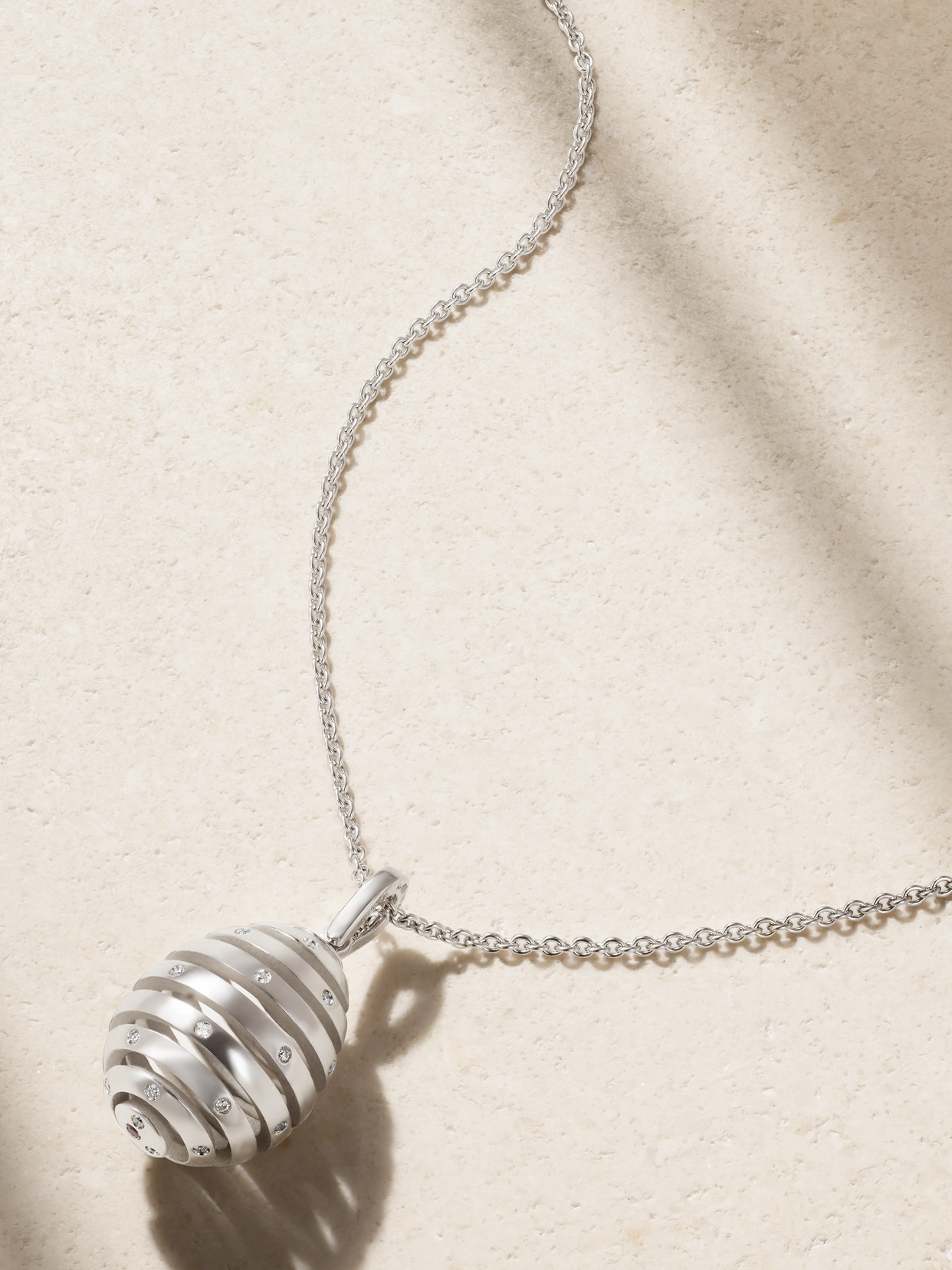 Fabergé Essence Spiral 18-karat White  Diamond Necklace