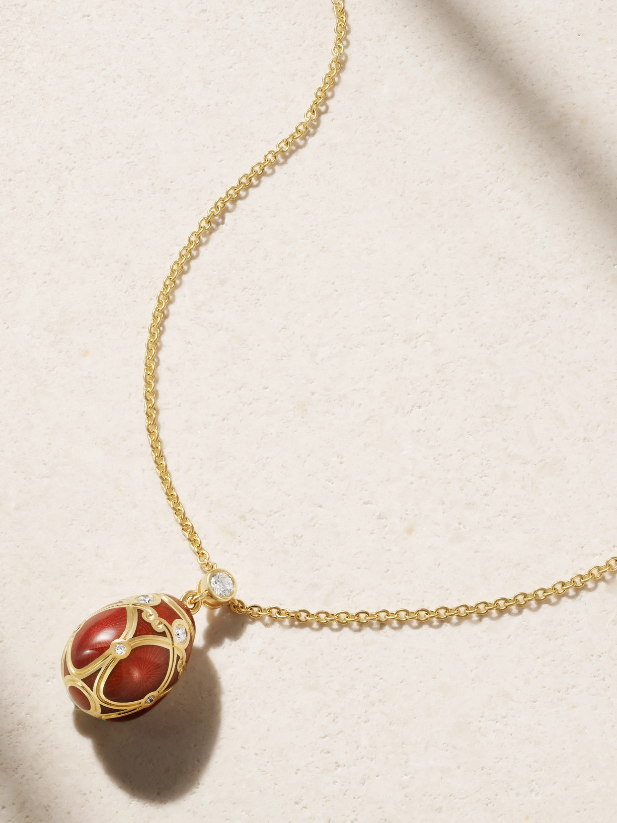 Fabergé Heritage Yelagin 18-karat Gold, Diamond And Enamel Necklace