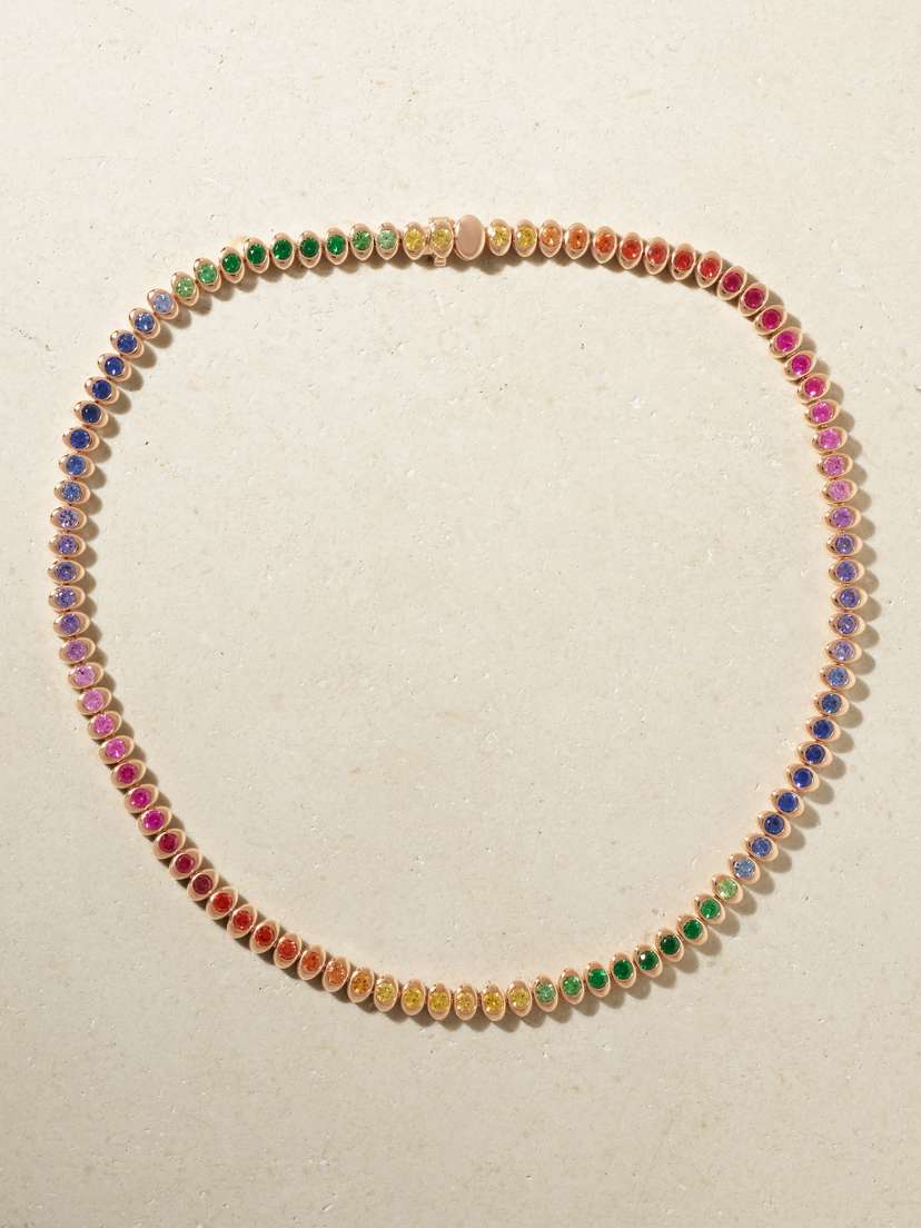 Fabergé Colours Of Love Cosmic Curve 18-karat Rose Gold Multi-stone Necklace