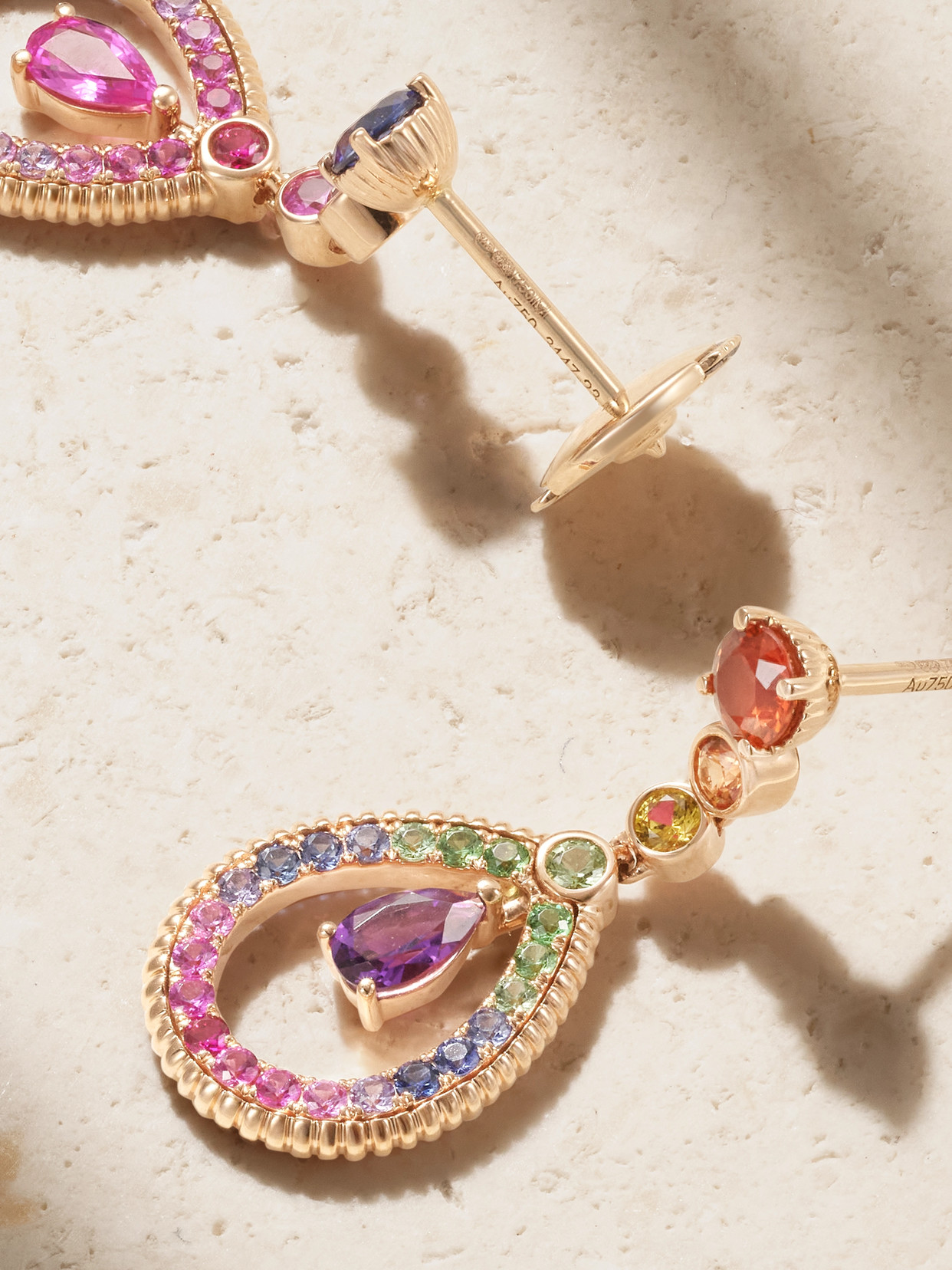 Fabergé Colours Of Love 18-karat Rose Gold Multi-stone Earrings In Gold
