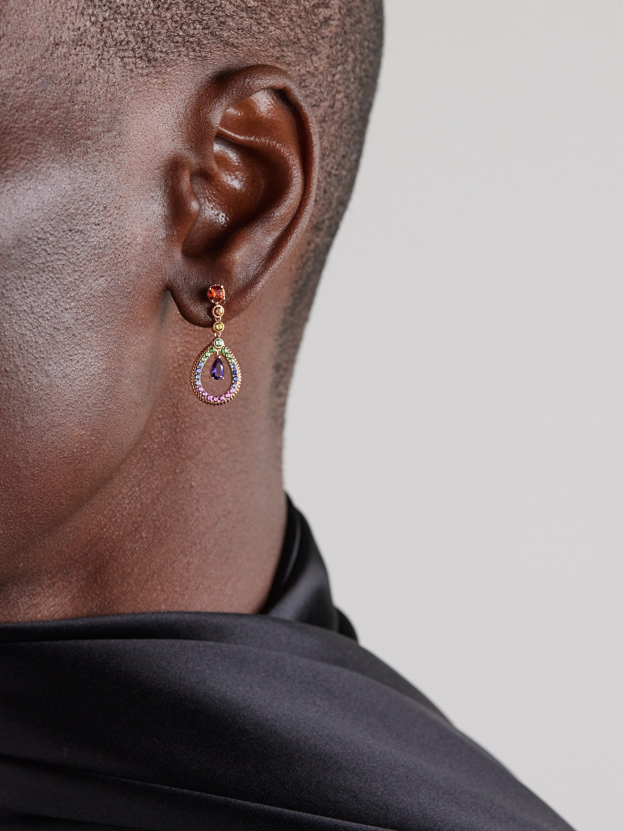Fabergé Colours Of Love 18-karat Rose Gold Multi-stone Earrings In Gold