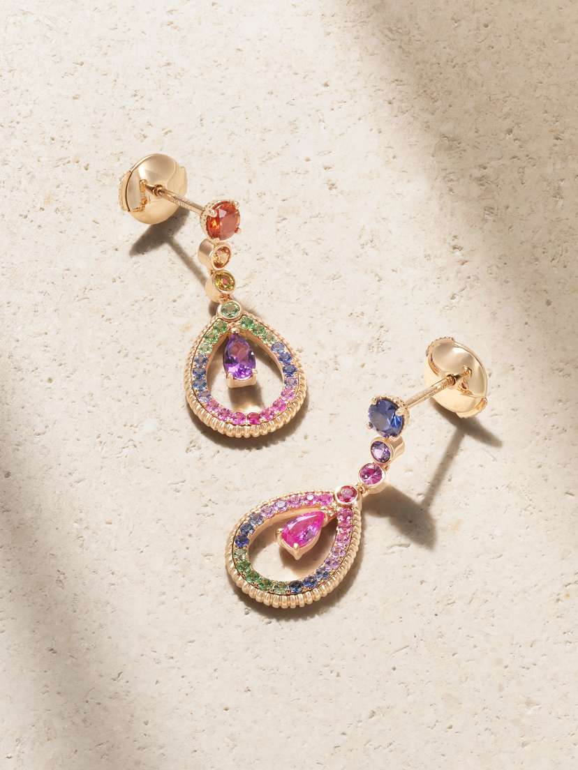 Fabergé Colours Of Love 18-karat Rose Gold Multi-stone Earrings