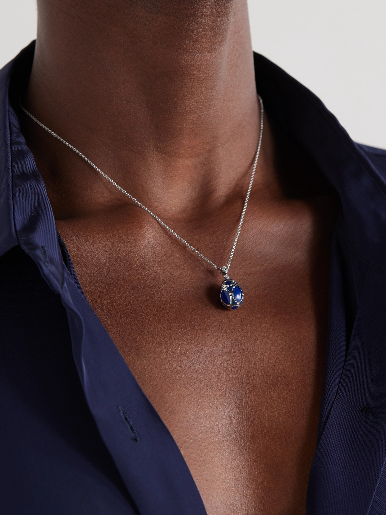 Fabergé Heritage Palais 18-karat White Gold, Diamond And Enamel Necklace In Gold