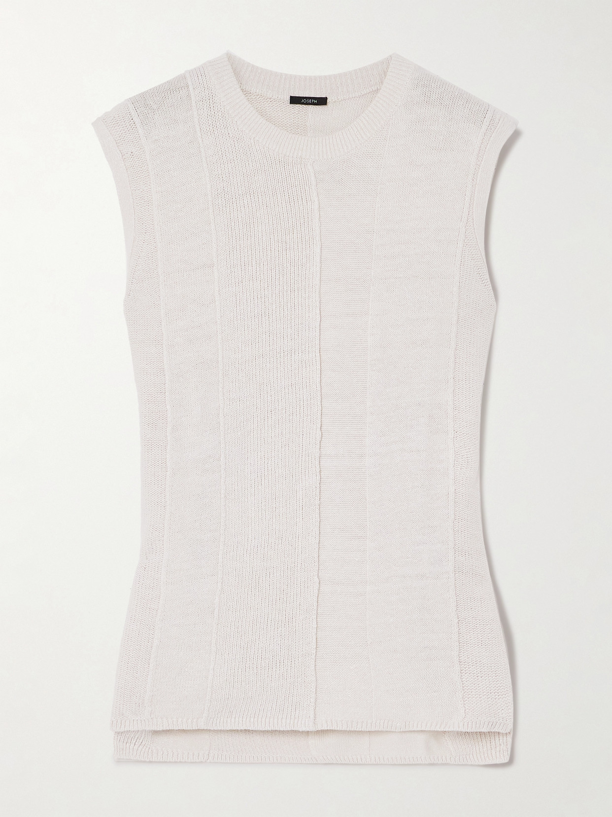 Joseph Ribbed-knit Linen-blend Top In Ivory