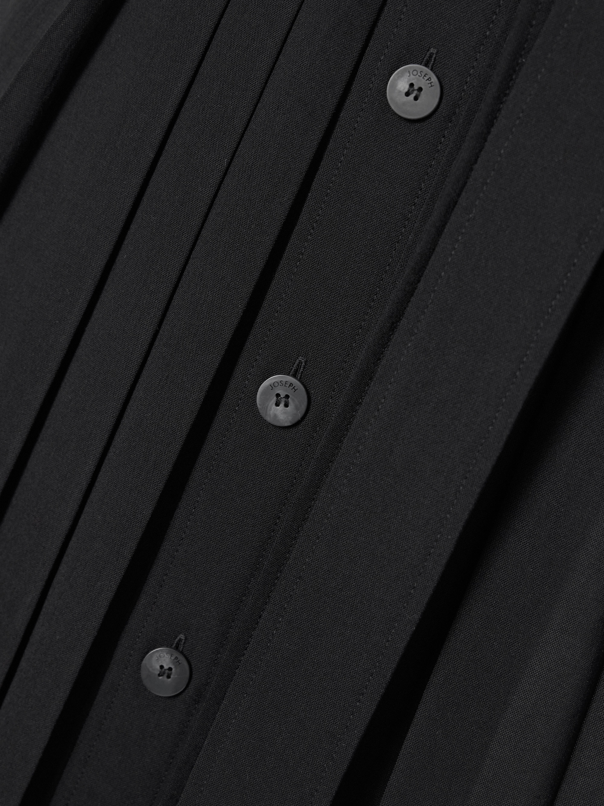 JOSEPH Arcade belted pleated crepe midi shirt dress