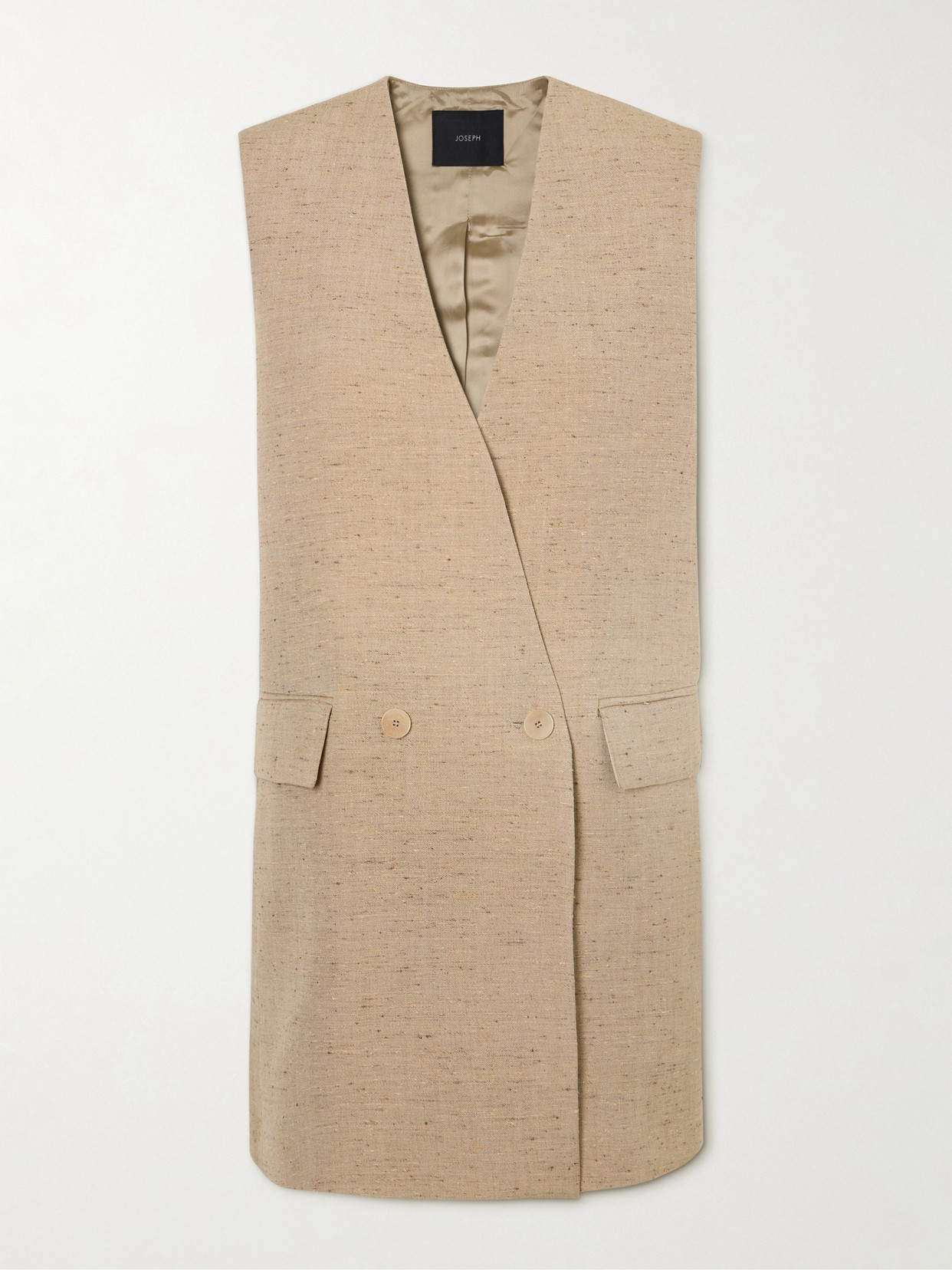 Joseph Arago Double-breasted Tweed Vest In Neutrals
