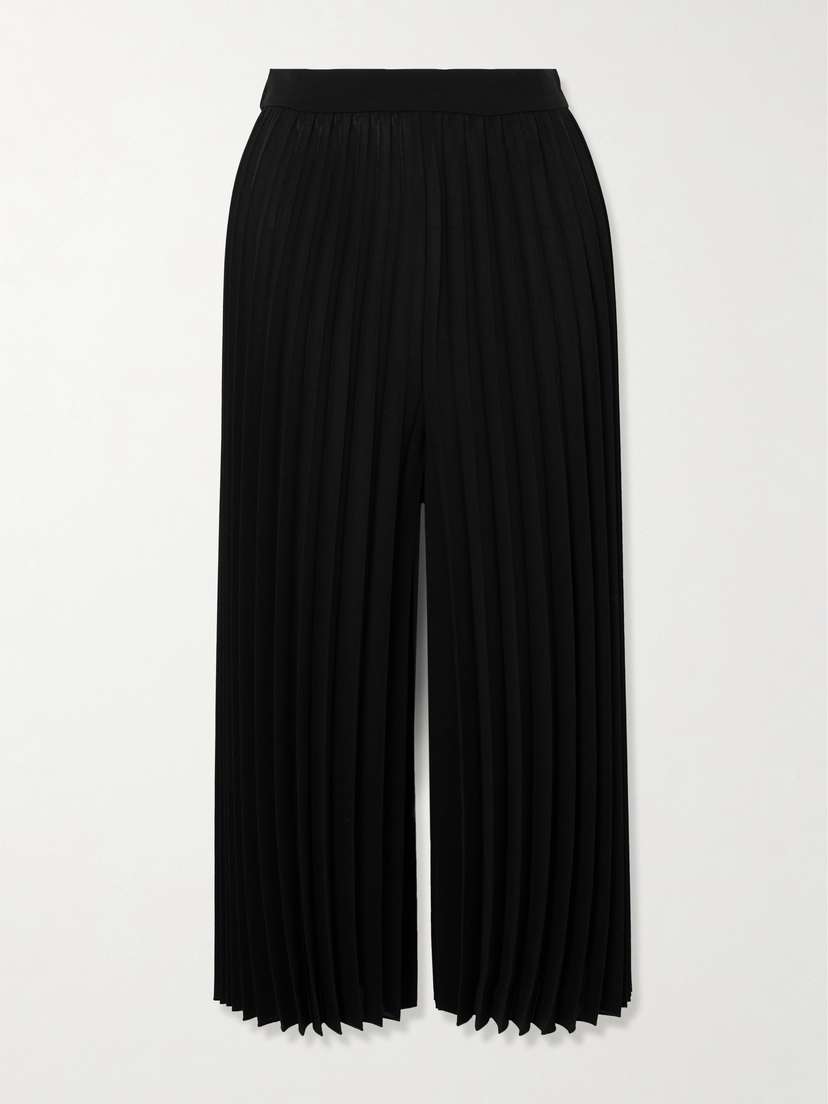 Joseph Anvers Cropped Pleated Plissé-crepe Wide-leg Pants