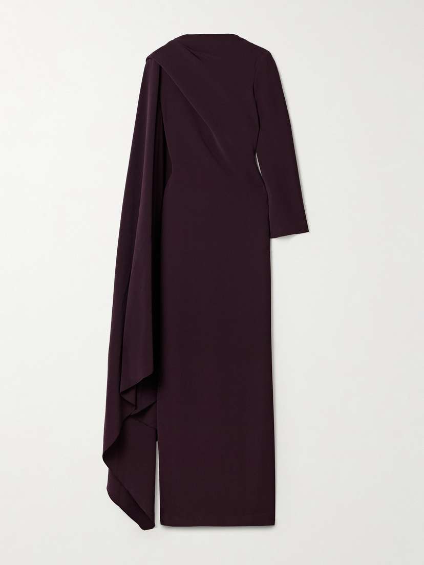 Solace London Lydia One-sleeve Cape-effect Cady Maxi Dress