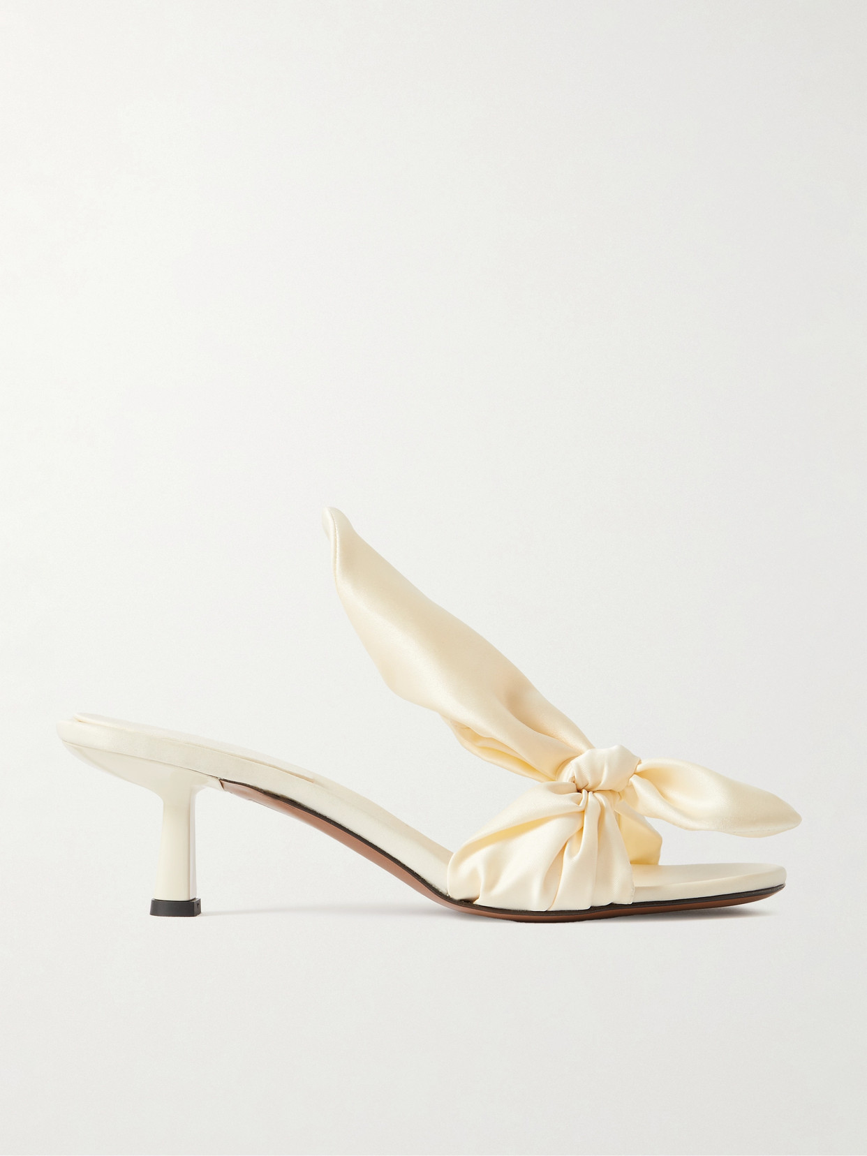 NEOUS - Diana Bow-detailed Satin Sandals - Neutrals
