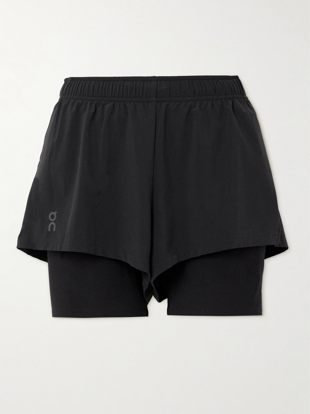 ON - Pace Layered Stretch-shell And Stretch-jersey Shorts - Black