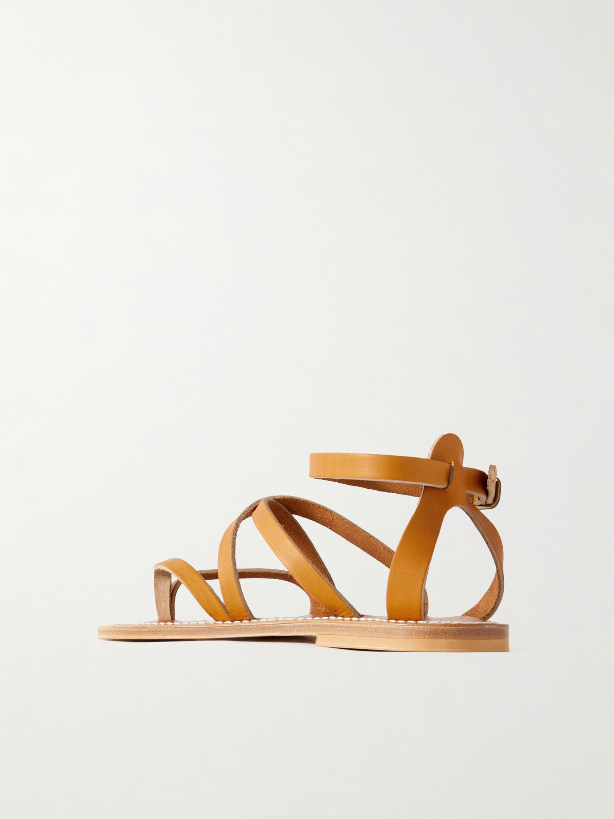 Shop Kjacques Epicure Leather Thong Sandals In Brown