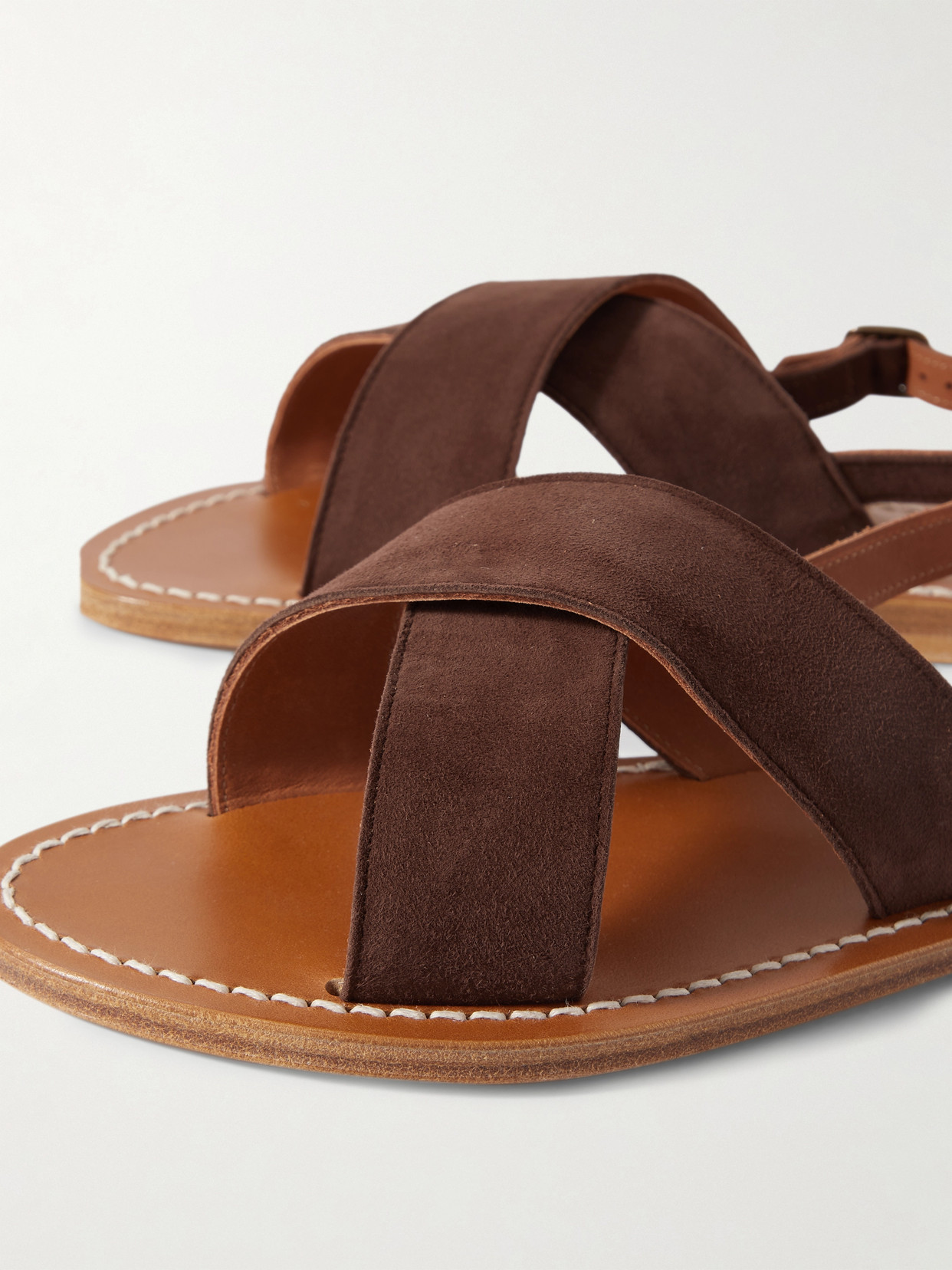 Shop Kjacques Osorno Suede Sandals In Brown