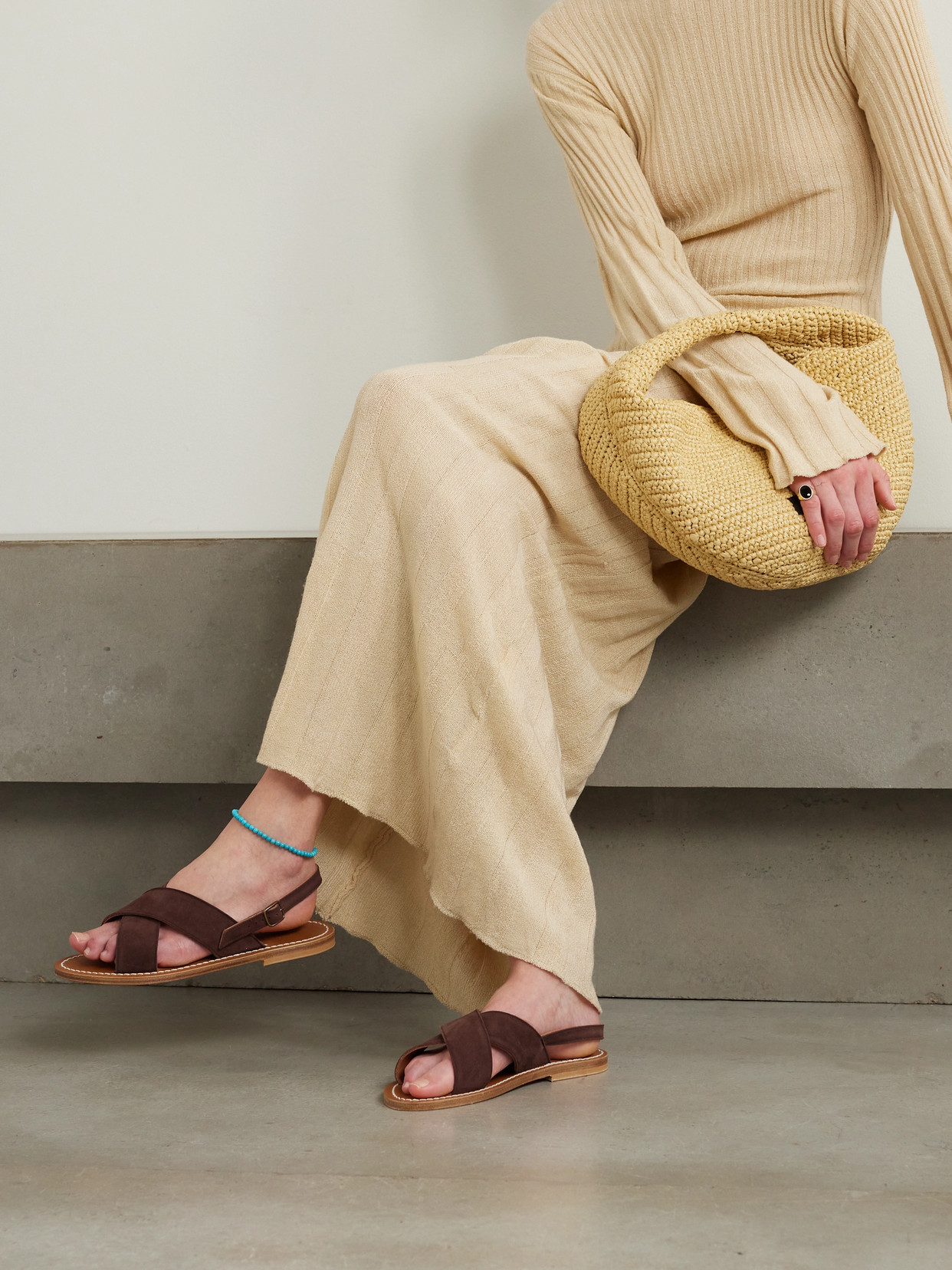 Shop Kjacques Osorno Suede Sandals In Brown