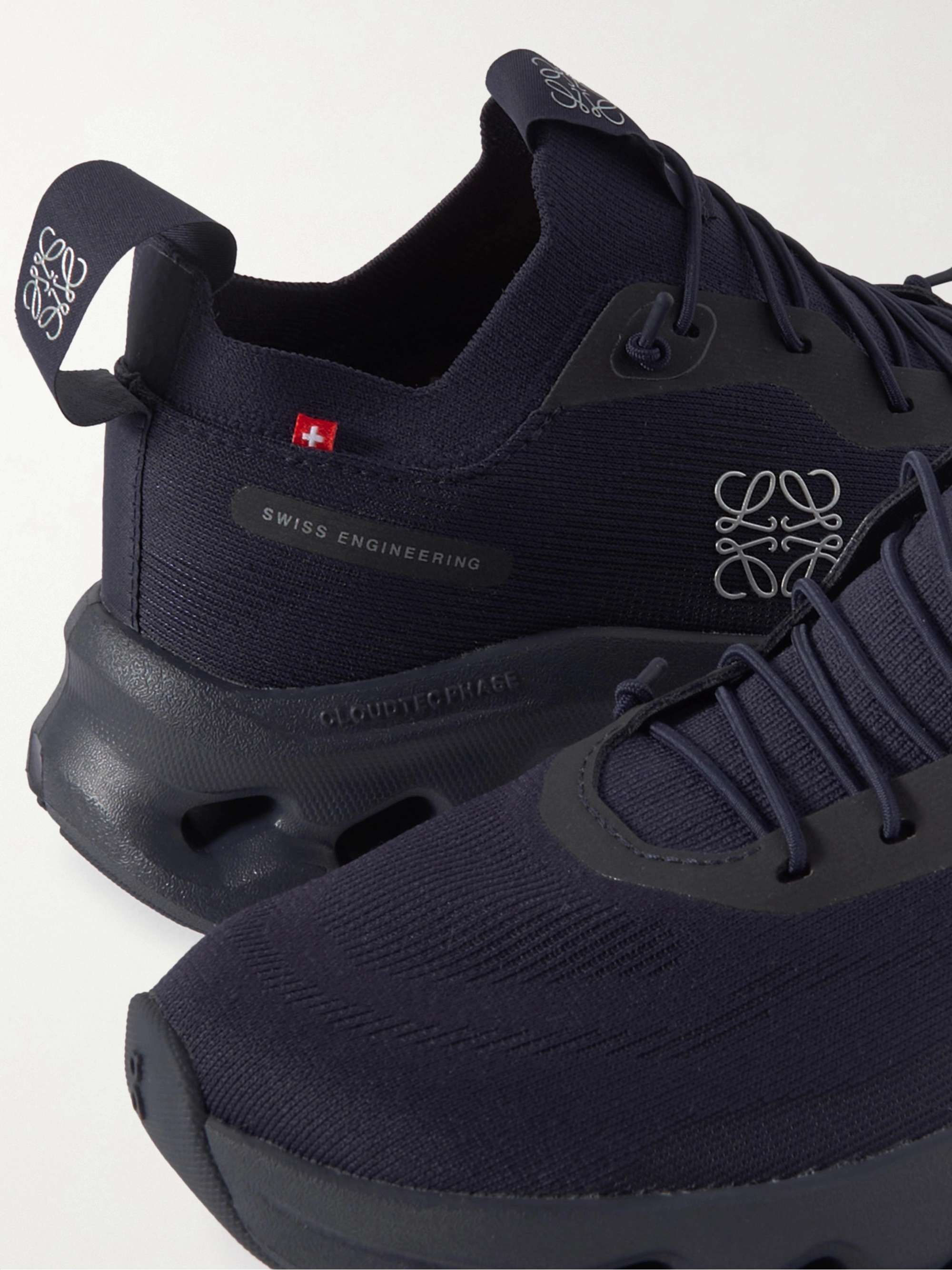 LOEWE + ON Cloudtilt stretch recycled-knit sneakers | NET-A-PORTER