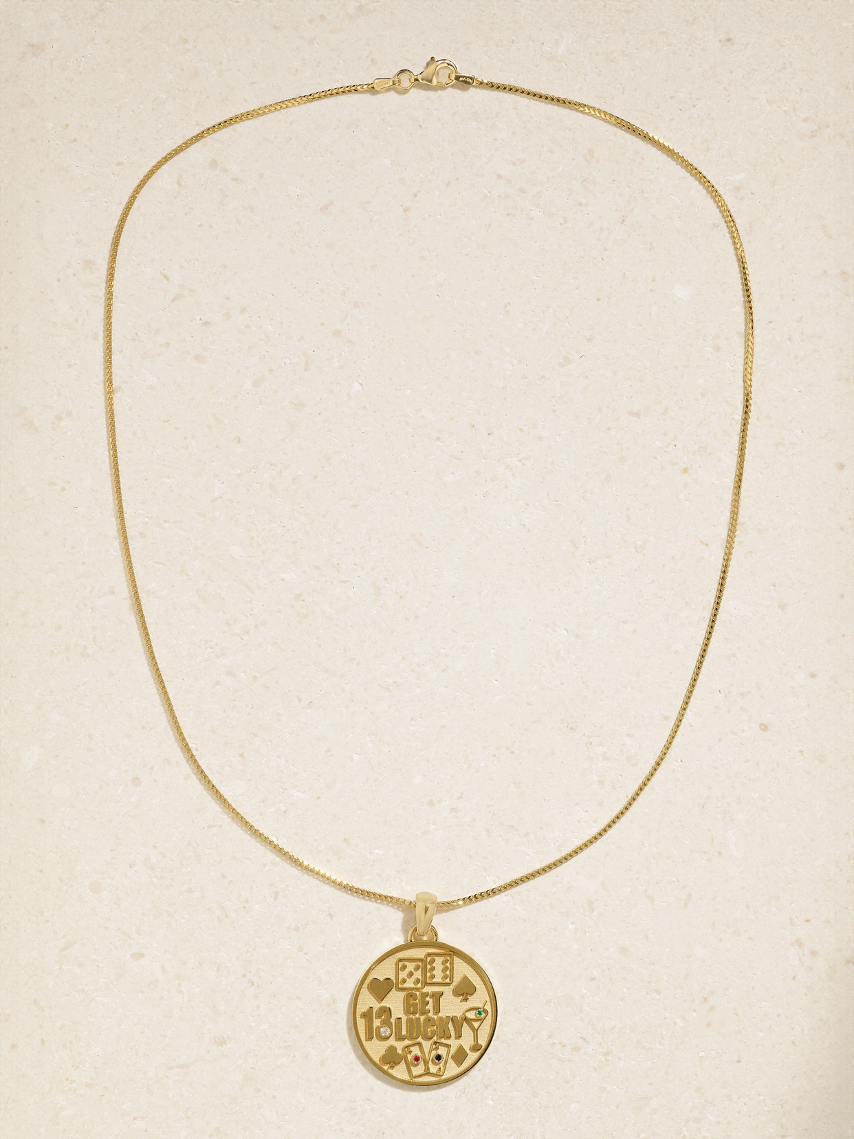 Established Get Lucky 18-karat Gold Multi-stone Necklace In Gold