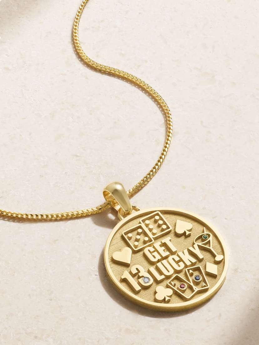 Established Get Lucky 18-karat Gold Multi-stone Necklace