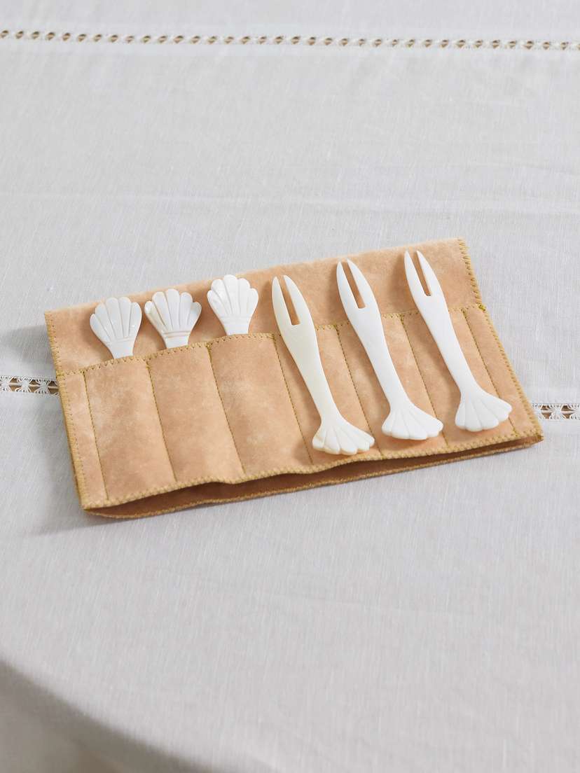 Gohar World Set Of Six Mother-of-pearl Seafood Picks