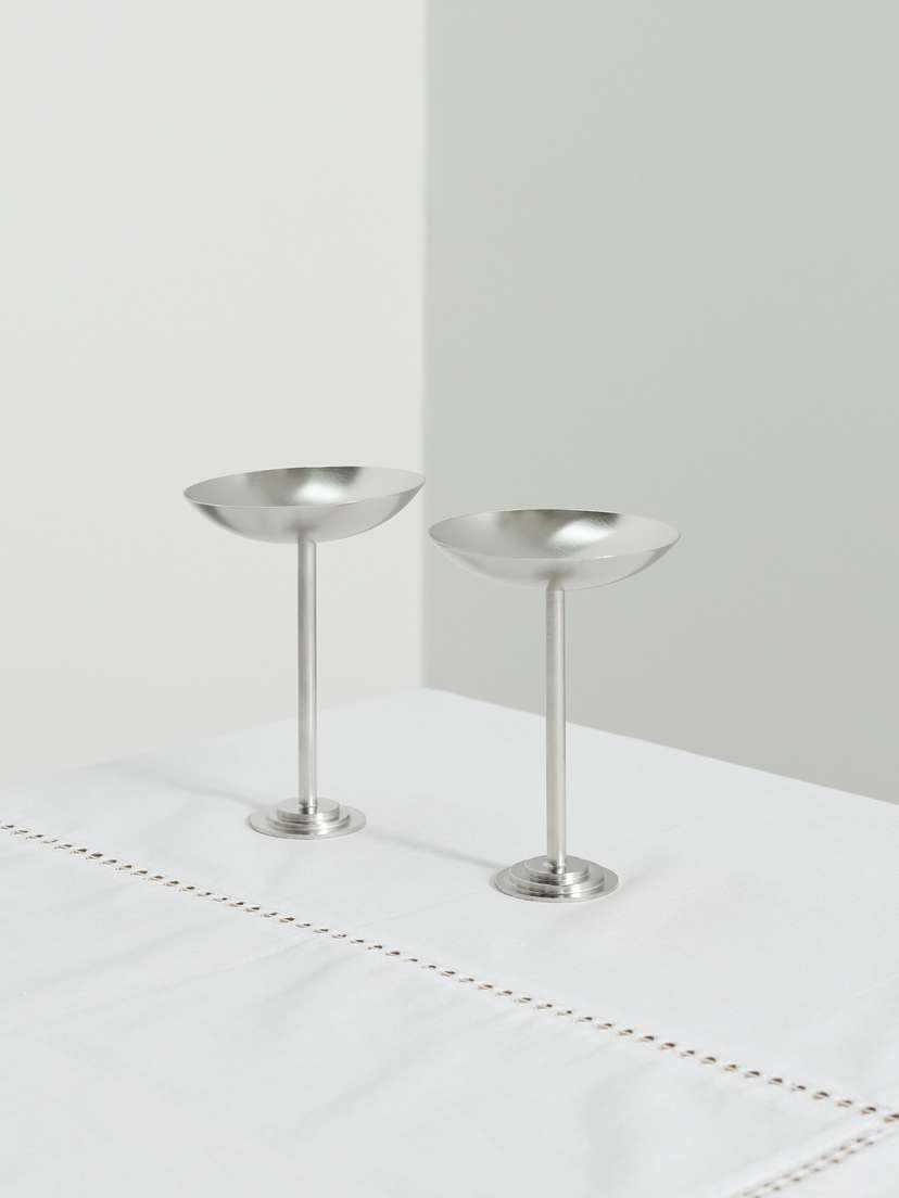 Gohar World Set Of Two Silver-tone Dessert Coupes