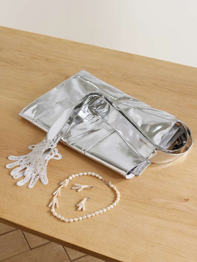 Gohar World Host With The Most Metallic Apron And Pearl Jewelry Set