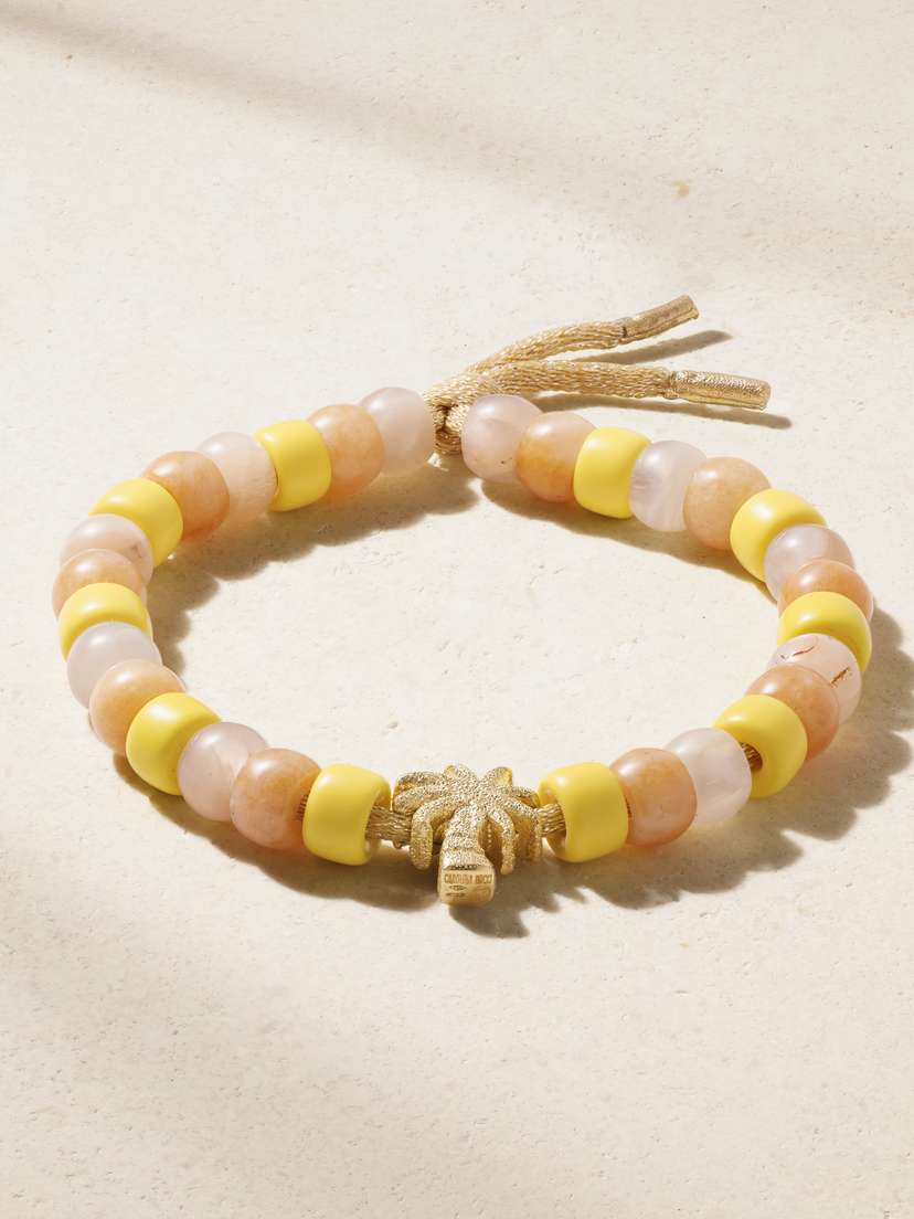 Carolina Bucci Travel Forte Beads 18-karat Gold, Lurex And Multi-stone Bracelet