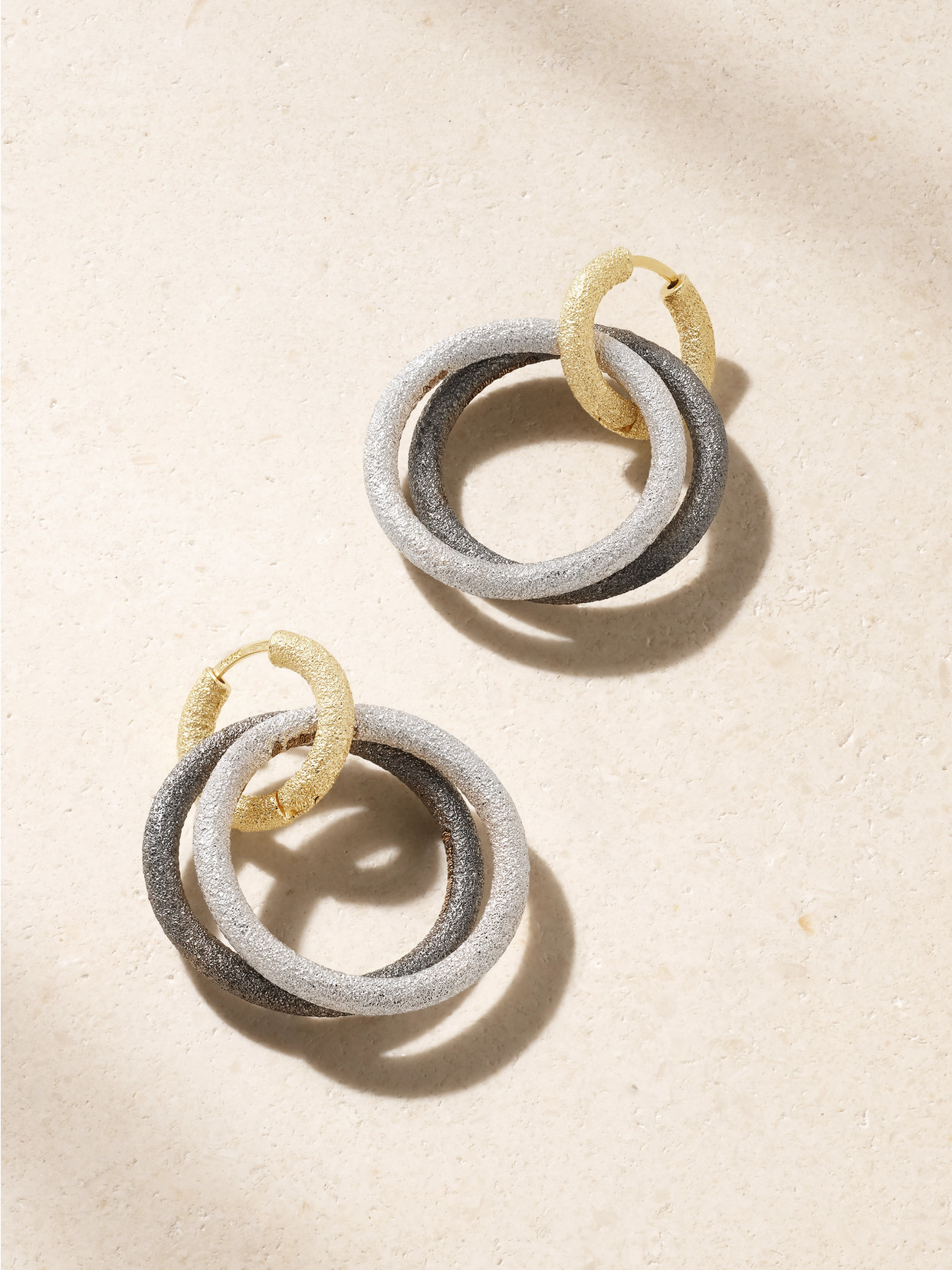 Carolina Bucci 18-karat Yellow And White Gold Hoop Earrings