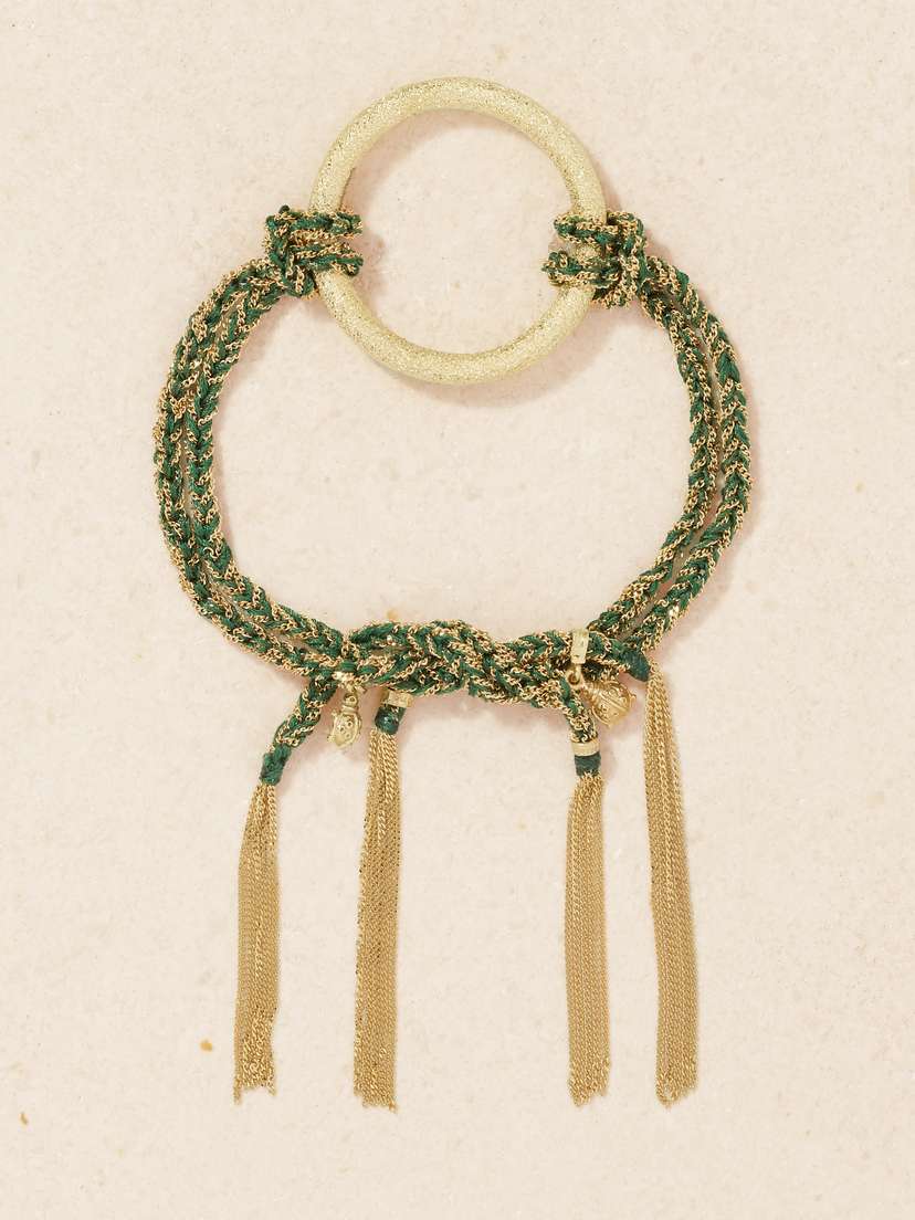 Carolina Bucci Lucky 18-karat Gold And Silk Bracelet