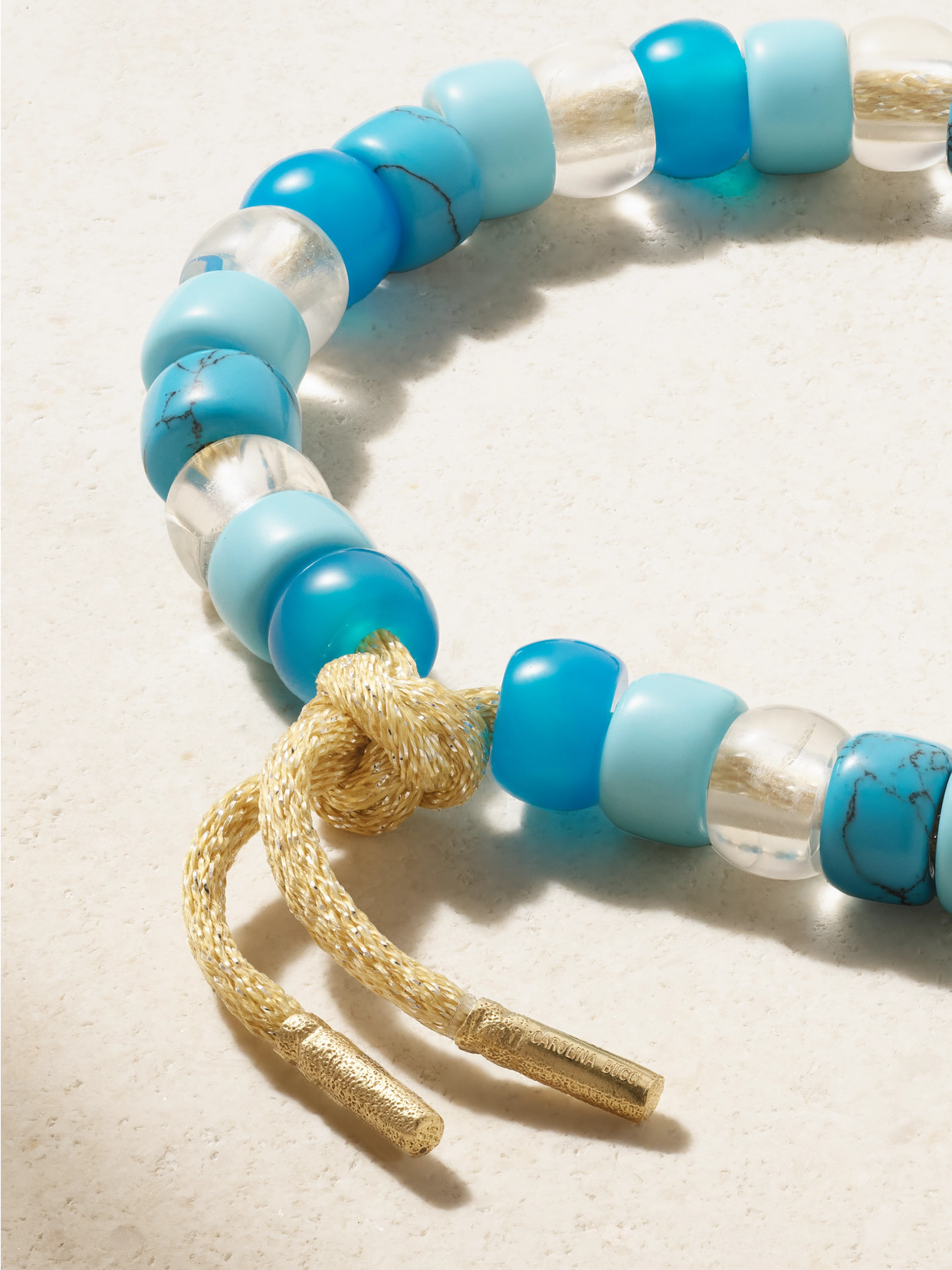 CAROLINA BUCCI SPREZZATURA 18-KARAT GOLD AND LUREX BEADED BRACELET