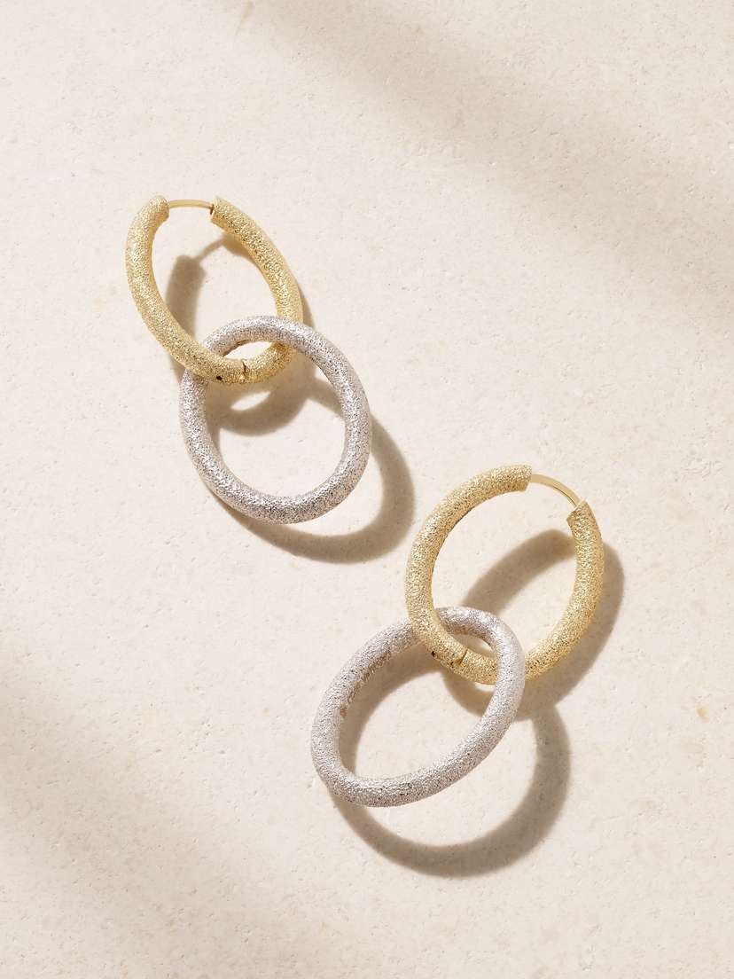 Carolina Bucci 18-karat Yellow And White Gold Hoop Earrings