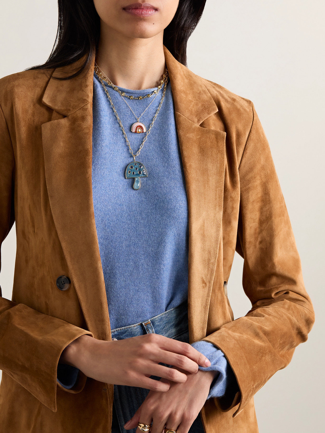 Brent Neale Small Marianne 18-karat Gold Multi-stone Necklace In Gold