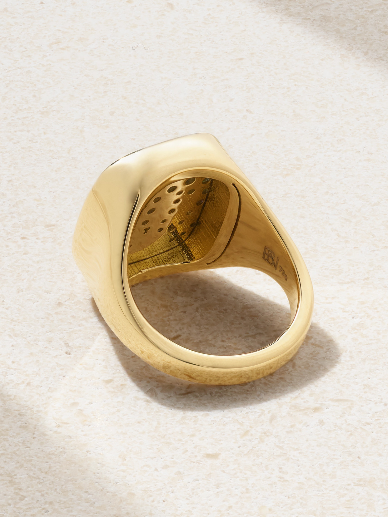 Shop Brent Neale Mini Sunset 18-karat Gold Sapphire Signet Ring