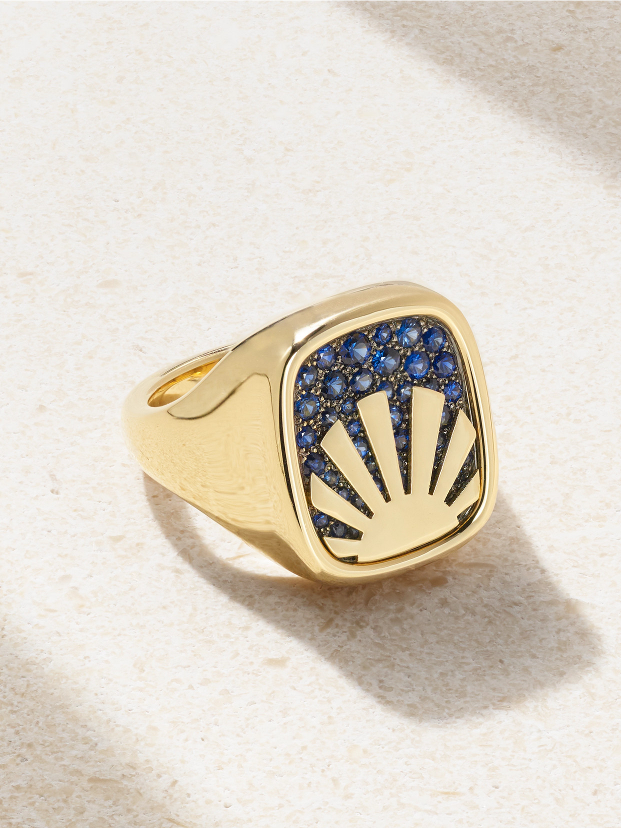 Brent Neale Mini Sunset 18-karat Gold Sapphire Signet Ring