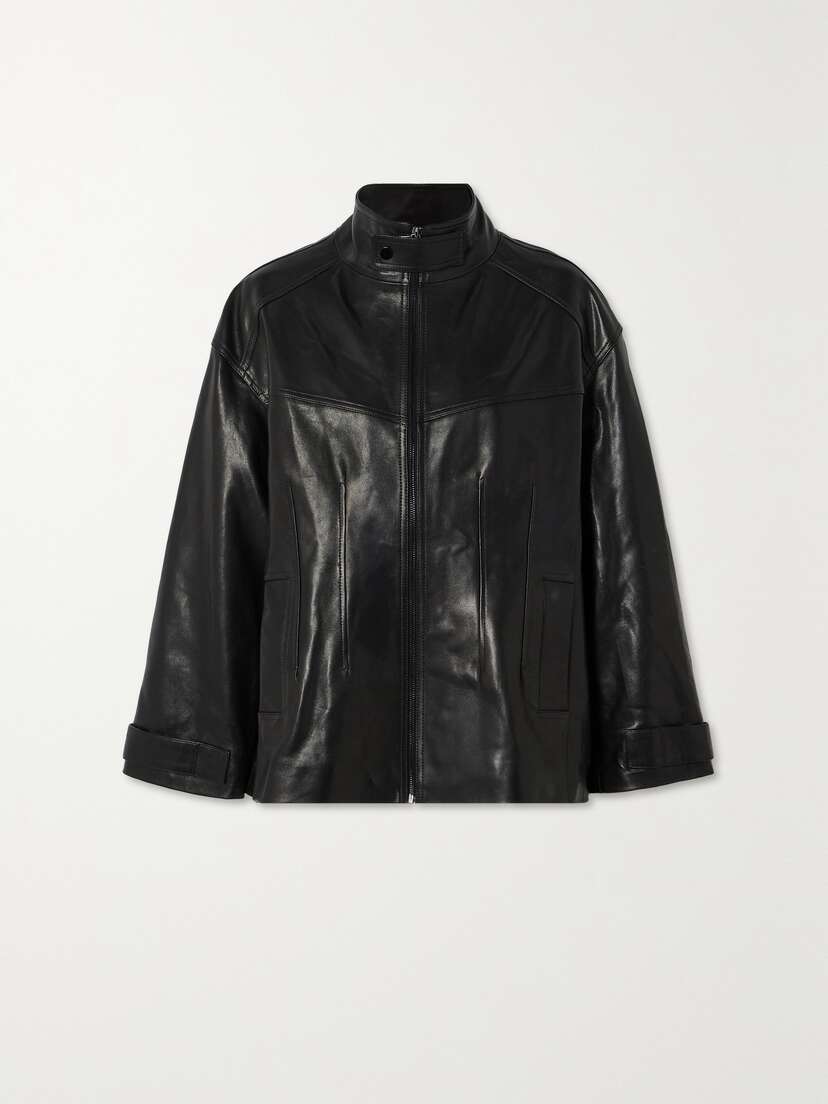 Nour Hammour Rue Paneled Leather Jacket