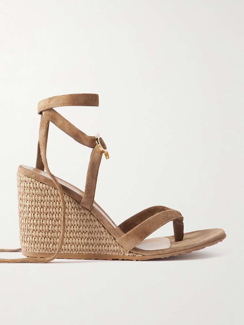 Gianvito Rossi Oleg 85 Suede Wedge Sandals