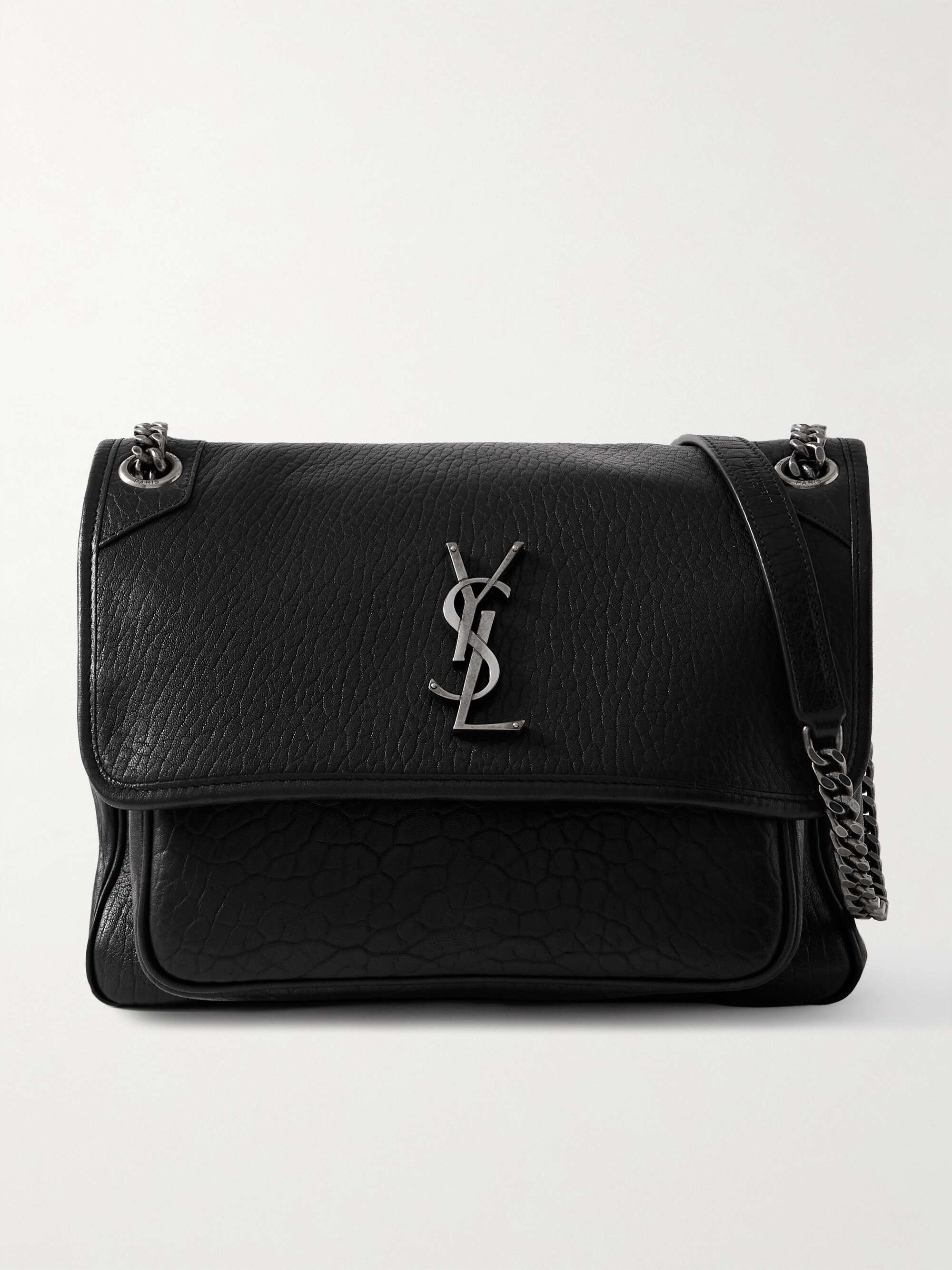 SAINT LAURENT Niki medium crinkled-leather shoulder bag | NET-A-PORTER