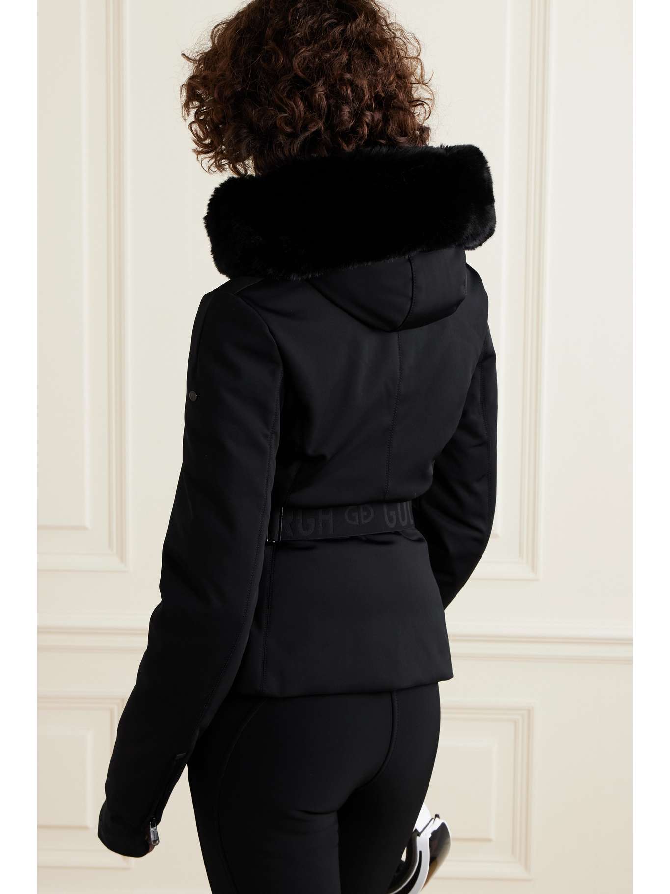 Trend4us Luxe Faux Fur Trim Hooded Jacket & Shorts Set