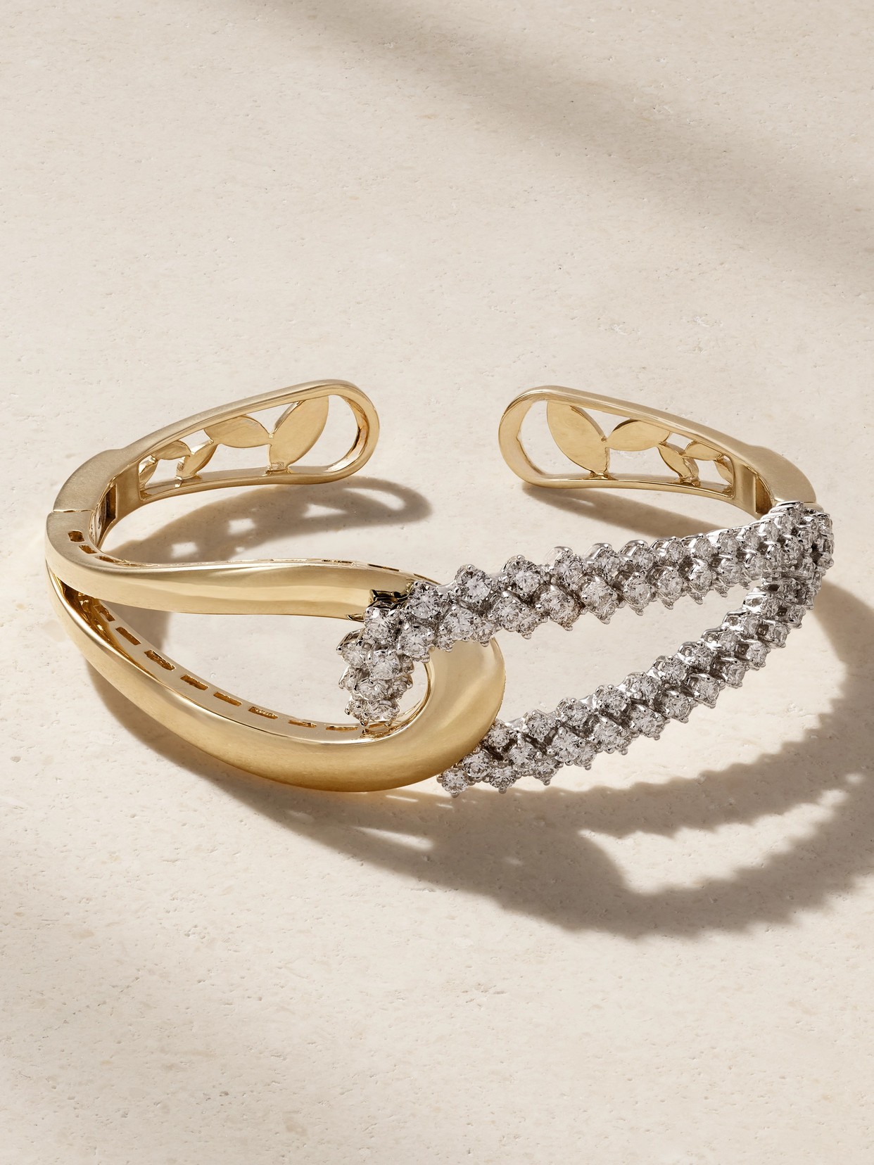 Yeprem 18-karat White And Yellow Gold Diamond Cuff