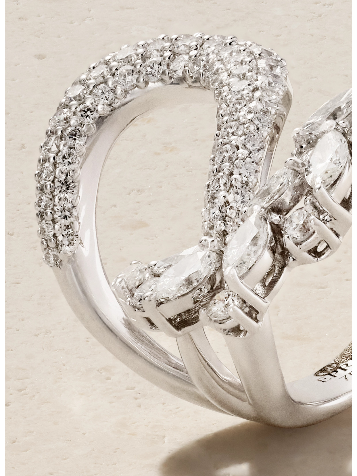 Yeprem 18-karat White Gold Diamond Ring In Gold