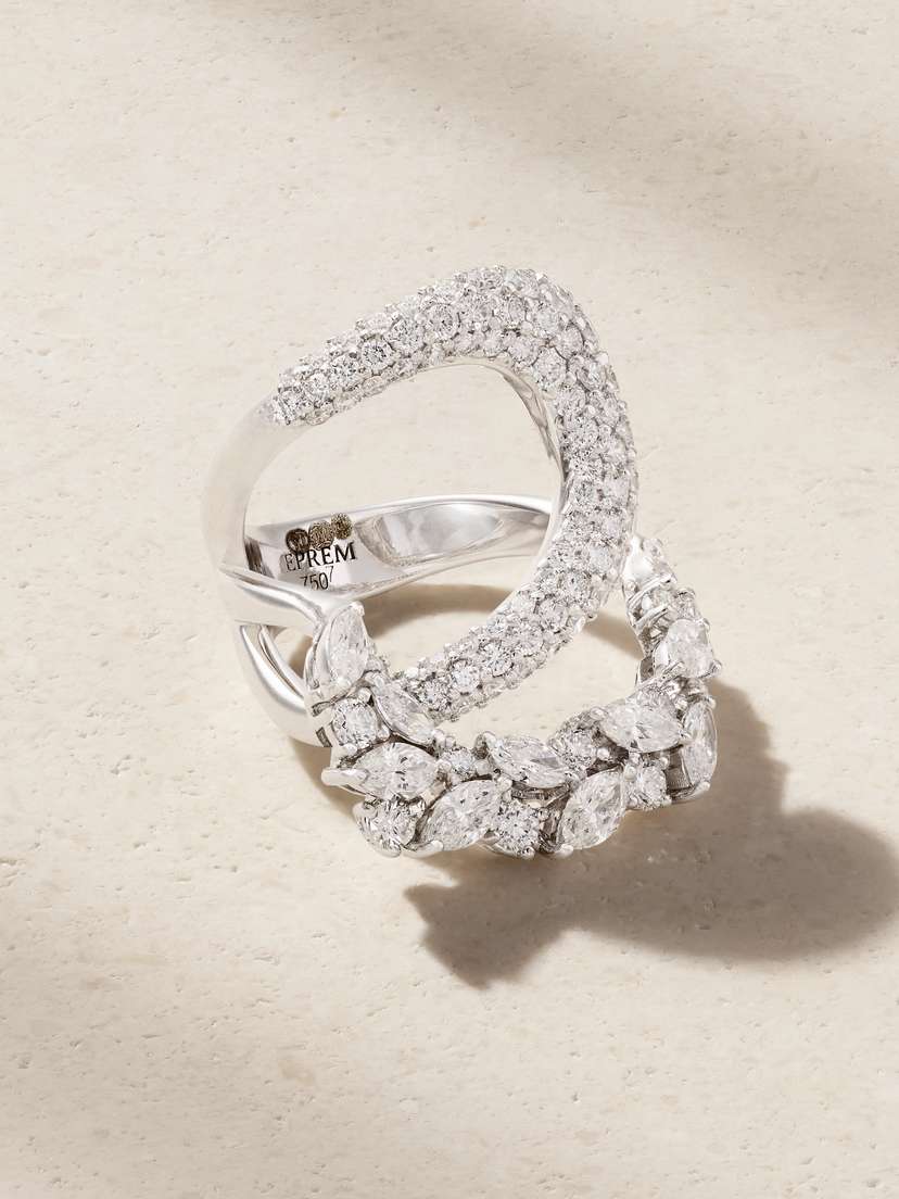YEPREM 18-karat White Gold Diamond Ring