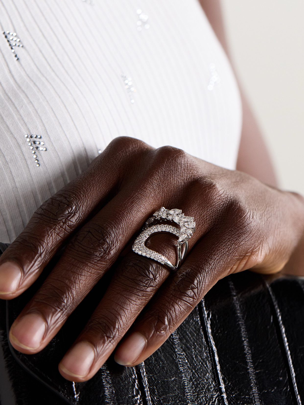 Yeprem 18-karat White Gold Diamond Ring In Gold