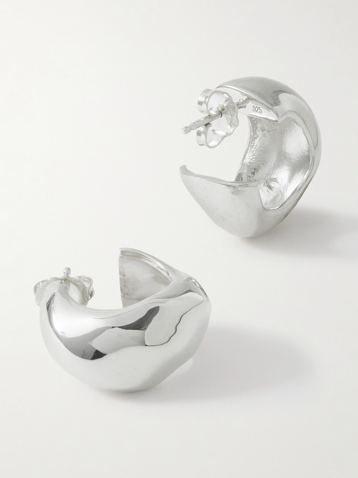 Agmes Celia Small Recycled Silver Hoop Earrings In Silver