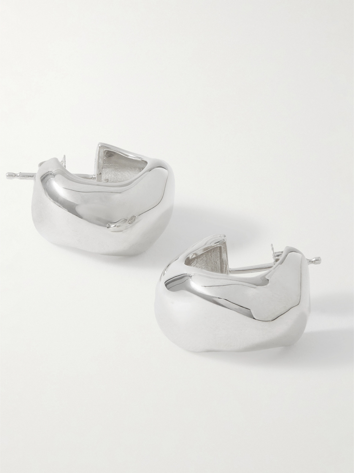 Agmes Celia Small Recycled Silver Hoop Earrings In Silver