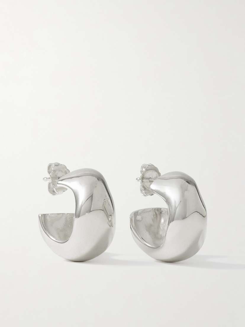 AGMES Celia Small Recycled Silver Hoop Earrings