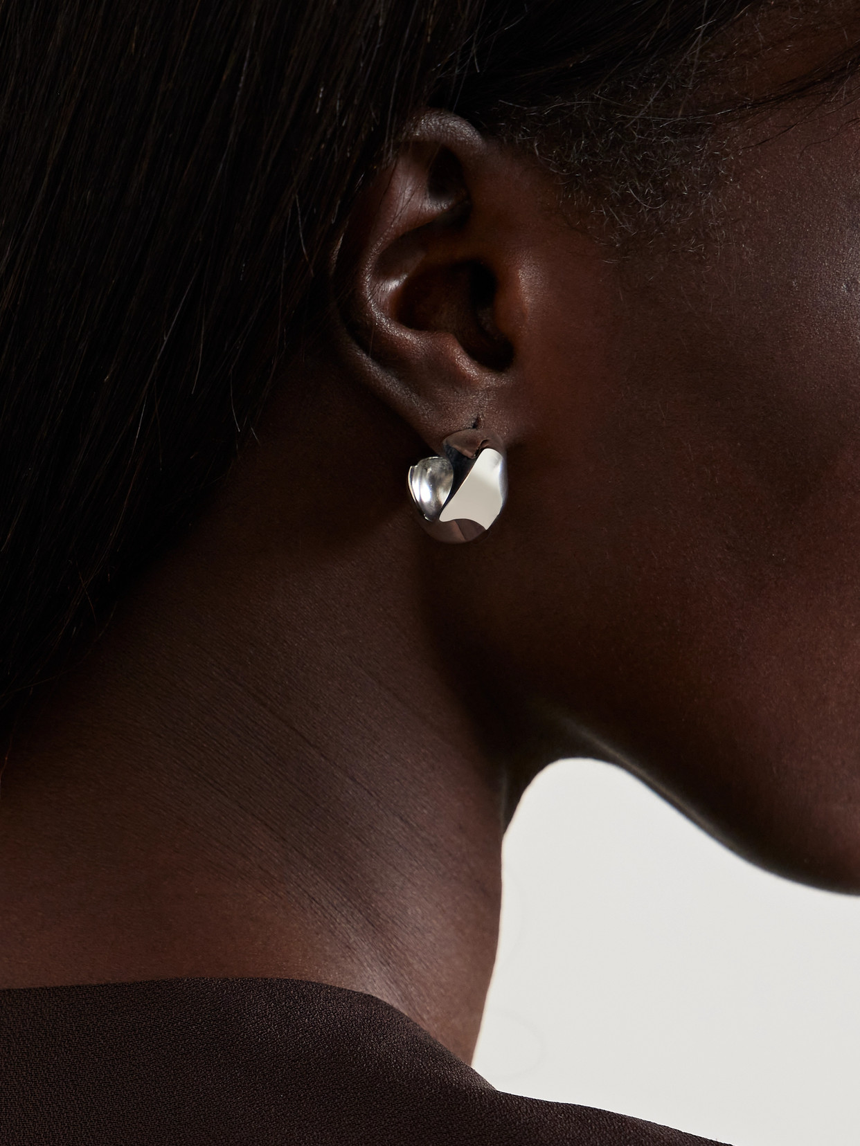 Agmes Celia Small Recycled Silver Hoop Earrings In Silver