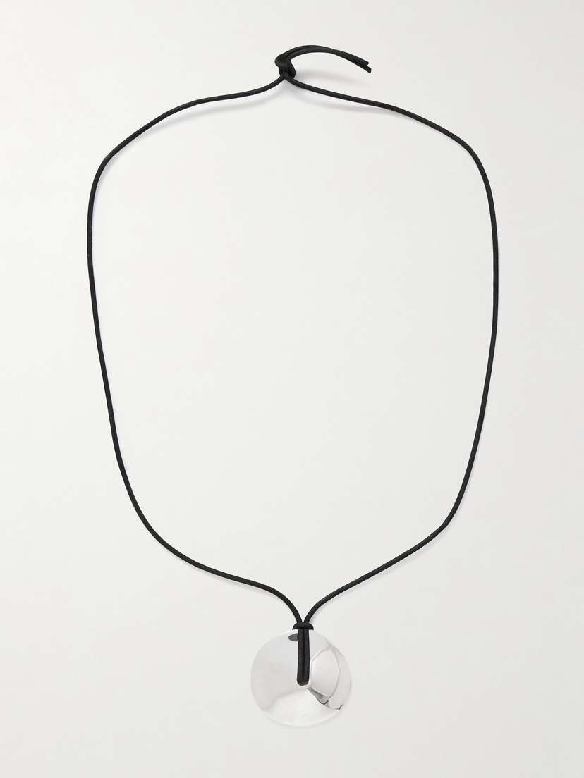 AGMES Cora Recycled Silver And Cord Necklace