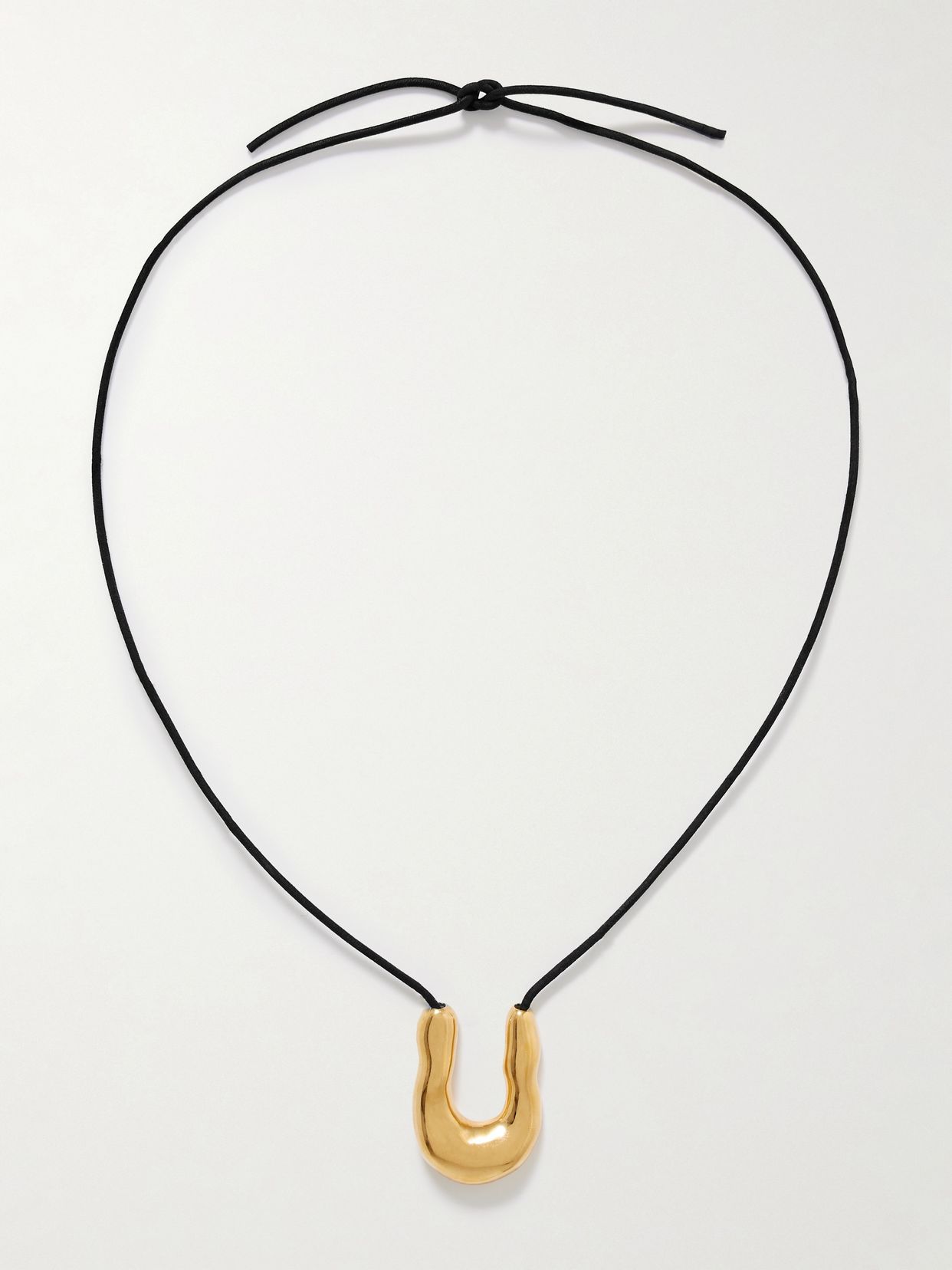 Wishbone gold vermeil cord necklace