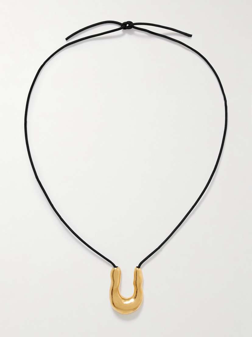 AGMES Wishbone Gold Vermeil Cord Necklace