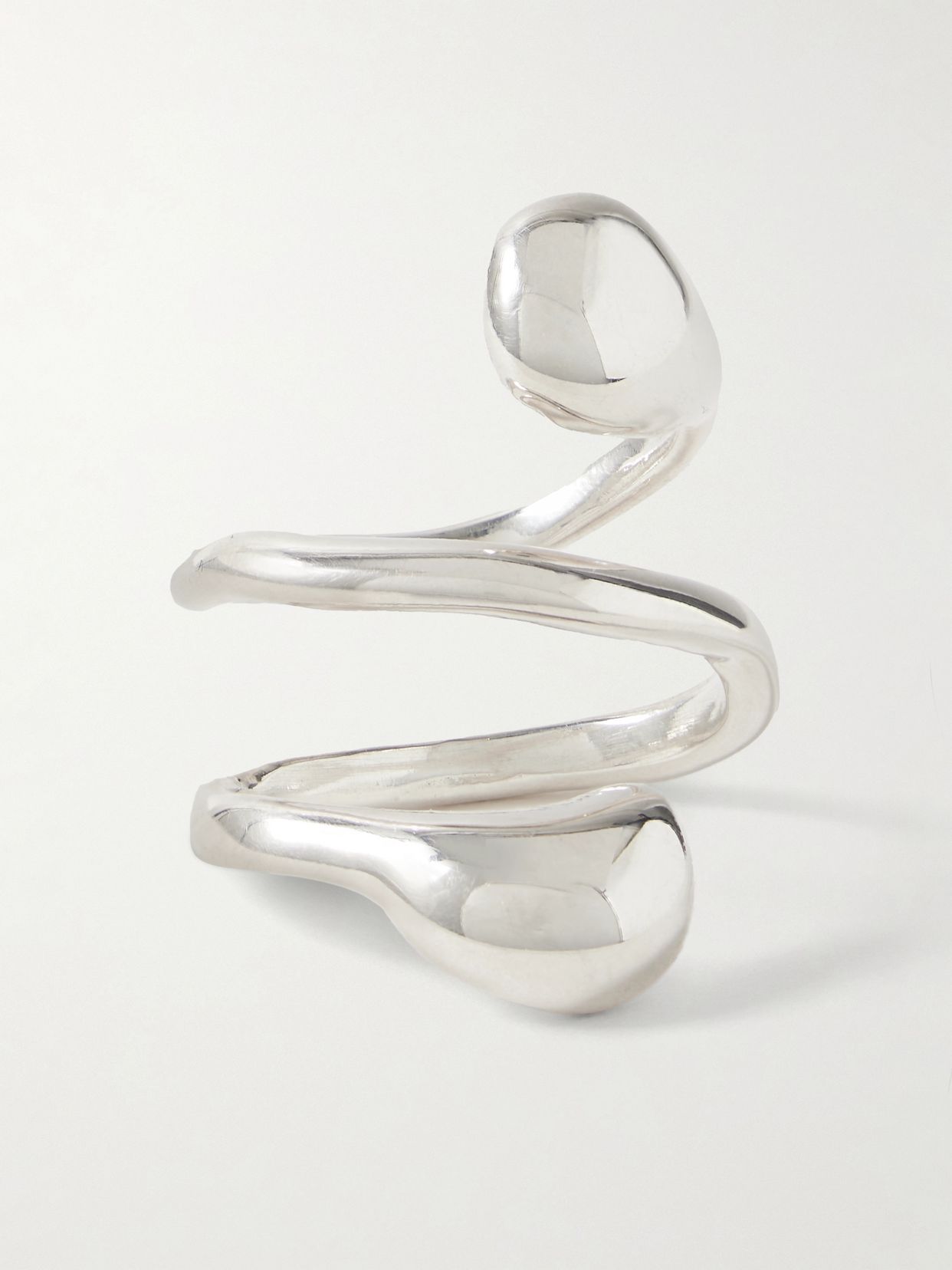 Dual Flora recycled silver ring