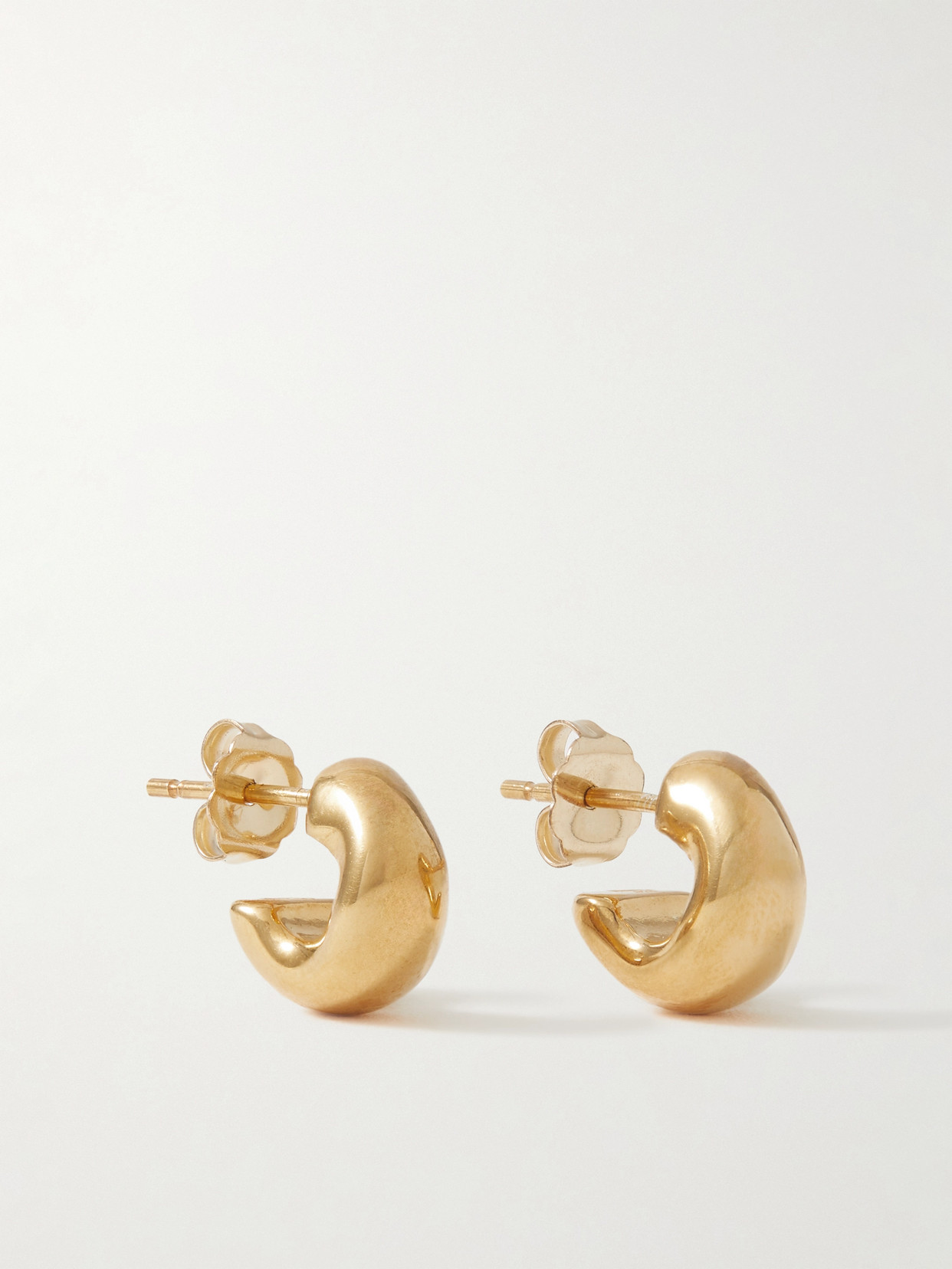 Agmes Mini Dahlia Recycled Gold Vermeil Hoop Earrings