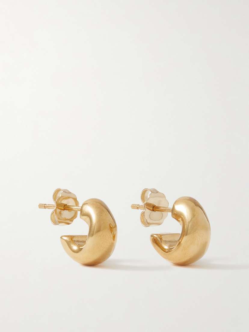 AGMES Mini Dahlia Recycled Gold Vermeil Hoop Earrings